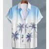 Camicie casual da uomo Coconut Tree for Men 3D Stampato oversize sciolte e fioriture estate a maniche corte di alta qualità