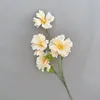 Flores decorativas 4 cabeças de seda artificial ramo de flor longa simulação orquídea pôr do sol falsificada para decoração de casamento decoração de casa