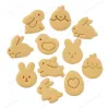 Formar 8st Cartoon Easter Bunny Cookie Mögel Söt kanin Chick Eggs Animal Pattern Biscuit Cutter Cake Decorating Tools Baking Forms