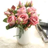 Fleurs décoratives Flower de fleur de rose artificielle FLANNELLE DÉCORD DE MÉDICA