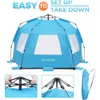 Pop Up Beach Tent Patater Portable Thenh Canopy Складывание солнечного укрытия UPF 50 Защита 240422