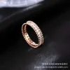 Designer brand V Gold Van selling Ten Thousand Flowers Beaded Edge Diamond Couple Ring Thick Plated 18k Personalized Index Finger Jewelry with logo