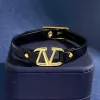 Designer Woman Men Bangle Vlogo Luxury Fashion Brand Letter V Metal Gold Armband Women Man Open Armband Jewelry Gift Uudd33