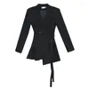 Casual Dresses Business Suit 2024 Spring Fashion TASHORED PAY FRED STREET SLANDKLÄNNING Långärmad snörningskjolar
