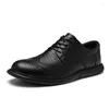 Klänningskor Mens Formella läder Fashion Business Men's Flats High Quality Brogy Oxford Plus Size 37-47