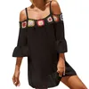 Robes décontractées 2024 Summer Fashion's Crochet Bikini Beach Slip Outout Irregular Off the Spowder Cover Ups Beachwear