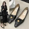 Casual Shoes Women Pumpar Luxury Black Patent Leather High Heels Fashion Pointed Toe Womens Office Lady Slip-On Work Loafers