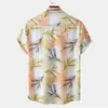 2024 Spring/summer Floral Short Sleeved Shirt for Men's Shirt