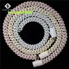 18 mm Moissanite Iced Out Diamond Gold Chain Necklace Real 14K White Miami Cuban