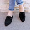 Casual Shoes Plus Size Rivet Tassel Low Heel Sewing Wood Grain Thick Breathable Summer Pumps 2024