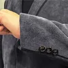 Designer Men's's Suit 2 Pieds Luxury Western Casual Wear Charduroy Blazer Slim Fit 4 Color Striped Suit Asia Taille M-3XL
