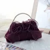 2024 Bridal Handbag White, Ivory, Black, Grape, Red Mariffon Satin Bridal Accessoires de mariage Fleurs faites à la main