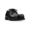 Chaussures décontractées Super Recommande Big Square Toe Concise Derby Modern Man Lace Up Up All-Match Oxfords