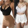 Tanks pour femmes Camis 2022 Femme Strap en dentelle V-Col Bandage Bandage court top cuit femme été sexy