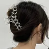 Клипы для волос Barrettes Hollow Star Womens Claw y2k сладкий серебряный серебряный пентаграмма в форме сердечного сердца крутой девочка тренд