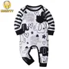 Rompers Cute Newborn Baby Boy One Piece Climbing Clothing Cotton Långärmad tryckt O-Neck Jumpsuit Onesie Casual Clothll24f