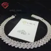 Ligne de 20 mm personnalisée 4 lignes Miami Cuban Link Bling Real S925 Chaîne Hip Hop VVS Collier cubain à chaîne Hip Hop VVS Moisanite