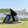 3-4 People Black Rubber Tent Outdoor Dining and Camping Equipment Automatically Unfolding Thickened Sun Rain Protection 240422