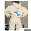 Dames tracksuits hoodies ontwerper witte vrouwen twee stukken sets sweatsuit herfst vrouwelijke hoody broek met sweatshirt dames losse jumper otfpt