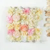 Dekorativa blommor 38 cm Artificial Wall Panel 3D Flower Bakgrund Faux Roses för festbröllop Bruddusch utomhusdekoration