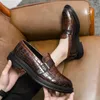 Scarpe casual moafers marrone uomo modello di coccodrillo slip-on traspirante per zapatos de hombre