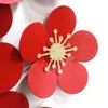 Party Decoration 6 PCS Set Pappersblomma Bröllopsfönster Layout Chen Mei Wall Red Flowers