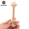 Mobiles # Wooden Racet Baby Toys 1pc Beech Bear Hand Dishing Wooden Ring Baby Rattles Play Gym Montessori Toy Troller