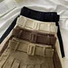 Skirts Autumn Winter Solid Color Fashion Belt A-line Skirt Women High Street Casual Sexy Mini Youth All-match Chic Pleated