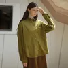 Kadın Bluzları 2024 Pamuklu Kadınlar Gömleği Gömlek Yatak Yatak Uzun Kollu Üst Sokak Giyim Ofisi Leydi Blon Blusa Feminina