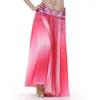 Stage Wear Dancewear Color Gradient Belly Dancing Clothes Long Skirts Full Circle Professional Dance Satin Skirt 300 Degrees