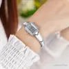 Armbanduhren Mode Rechteck Stahl Strass und Frauen Armband Uhr Diamant Zifferblatt Quarz für Relogio Feminino