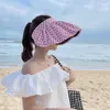 Geniş Memlu Şapkalar Kova Jumbanta Gradyan Şapka Kadınlar Boş Güneş Gölgeleme Geniş UV Koruyucu Plaj Q240427
