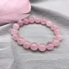 Kralen groothandel roze roze rose kristal kwarts natuursteen elastische bracband touw puls enzym sieraden kralen minnaar cadeaus
