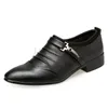 Casual Shoes Men Leather 2024 Wedding Dress Classic Anti Slip Black Plus Size Pointed Business