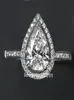 Choucong Pear Cut Shape 5A Zircon CZ 925 STERLING SILP ENGAGNE RAGNE DE MARIAGE SZ 511 Gift S1810160750821249780106