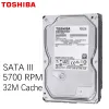 Drives Toshiba 500 GB Video Surveillance Hard Drive Disk DVR NVR CCTV Monitor HDD HD Intern SATA III 6GB/S 5700RPM 32MB 3,5 "Hårddisk