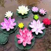 Dekorative Blumen Pretyzoom 4pcs 17 cm künstlich schwimmend realistische Wasserpolster Ornamente für Hausgarten Terrasse Teichaquarium