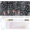 Art 9pcs/Set Nail Art Stamping Plates Silicone Stamper Scaper Stamping Printing Brush Polish Nail Templates For DIY Manicure Tools