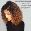 Ombre Curly Short Bob Wig Brazilian Curly Human Hair Wigs 13x1 T ЧАСТЬ ДИНЕ В КУРБИ