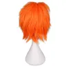 Perruques qqxcaiw court homme coiffure masculine Cosplay perruque orange noire bleu bleu haute température fibre de cheveux synthétique perruques