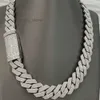 Gioielli ghiacciati 925 Sterling Silver Baguette Class Hip Hop 20mm Moissanite Cuban Link Chain