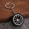Keychains Keychain Tire Rubber Ring With Brake Wheel Hub Personality Car Key Chain Simulation Model