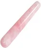 Hela Natural Pink Rose Quartz Crystal Stone Massage Wand för akupunkturterapi Pointed Stick Tretament Gua Sha Shippin9357909