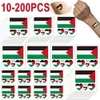 Trasferimento del tatuaggio da 200-10 % Adesivo per trasferimento d'acqua Colori vibranti adesivi per tatuaggi bandiera palestinese