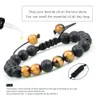 Brazalete para hombre de piedra de volcán natural con cuentas con Qi espiritual 7 Chakra Treaty Beads Elefante elástico de lava negra Mara Buda