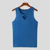 Herren Tanktops Korean Style hohl gestrickte enge Westen lässig Streetwear Solid All-Match ärmellose S-5xl Incerun 2024