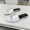 Y+5+L Slippers Designer Sandalen Damesglaasjes 2024 Zomer nieuwe mode luxe platte dia's echte lederen midden hielglaasjes hoogwaardige designer schoenen EU35-43