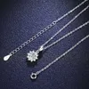 Sterling Sier S925 Pendant 50 Points Mossan Stone Necklace Womens Fashion Classic Round Bag Snowflake Sier Pendant