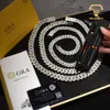 Épaisseur grande 20 mm 4 rangées Diamond 925 Siltling Silver Iced Out Prong Setting VVS Moisanite Gold Cuban Link Chain