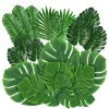 Décoration 21pcs Palm tropical feuilles d'été Monstera Feuilles de tortue de soie artificielle pour la maison Hawaiian Luau Beach Wedding Party Decor